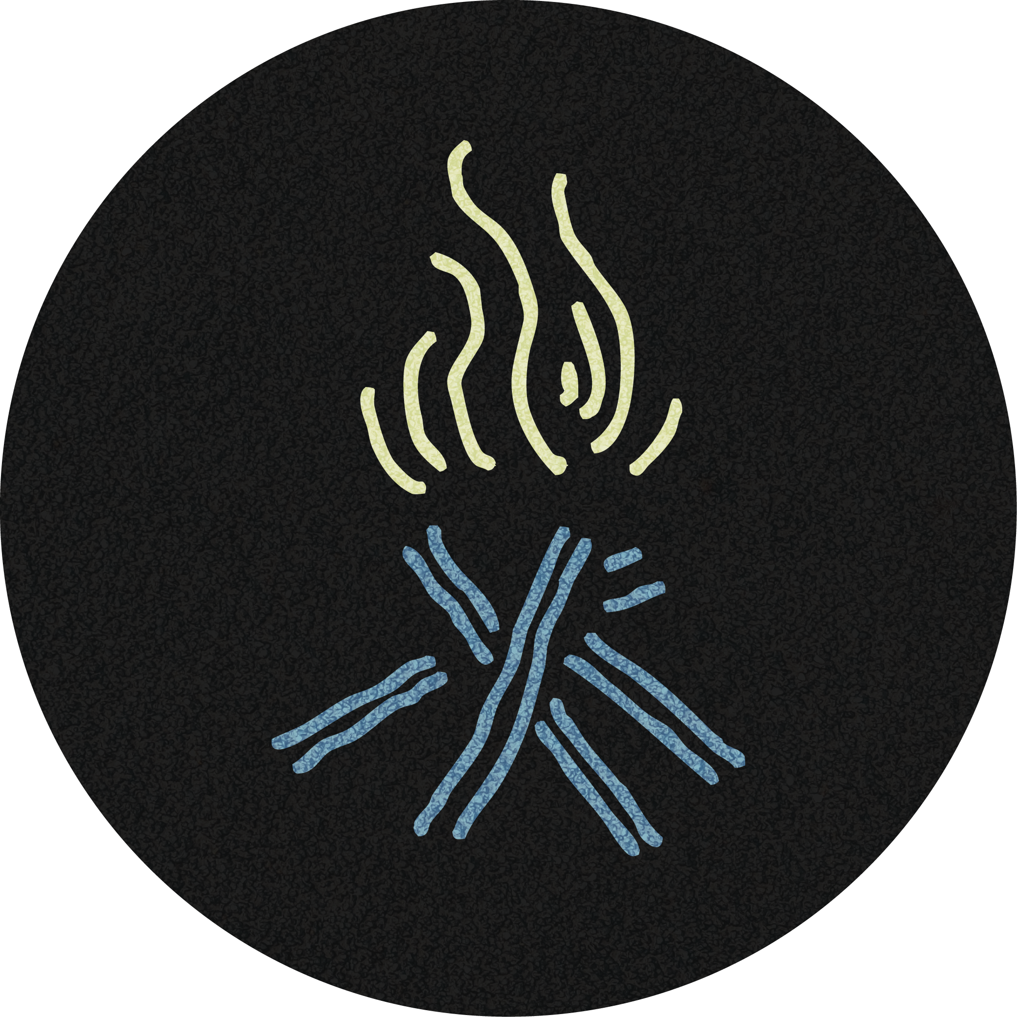 TheWildWay_WebIcons__Campfire_BlackBG_Circle_500px